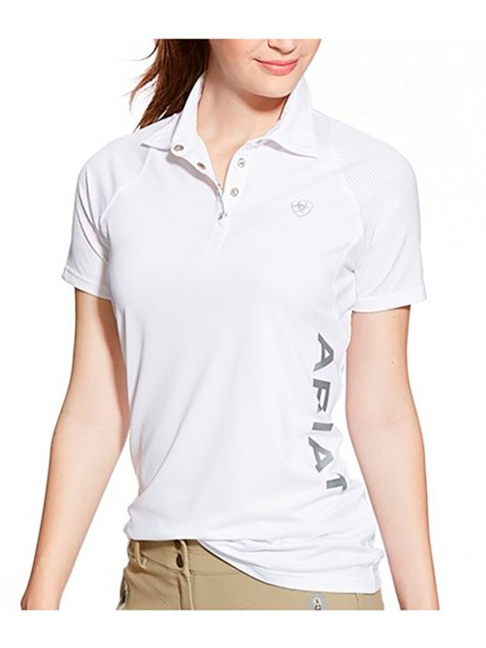 ARIAT Polo Shirt Heat Series Women Large White Short Sleeve Performance